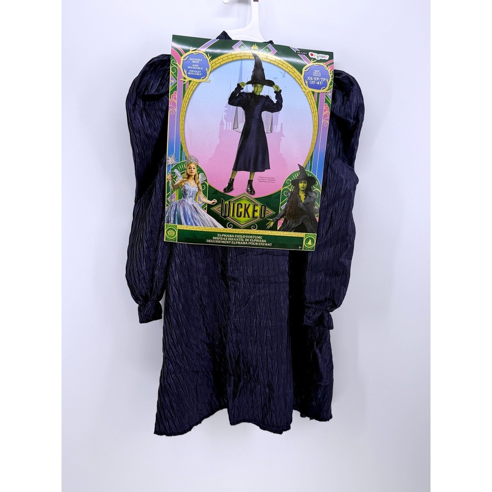 Wicked Elphaba Child Costume XS 3T-4T Witch Dress and Hat Set Disguise